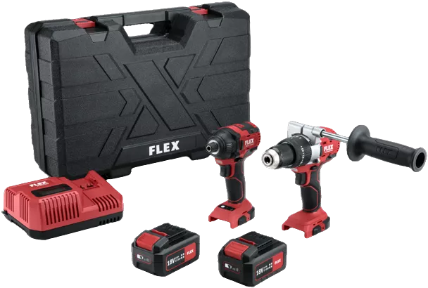 Lot Perceuse Percussion PD 2G 18.0-EC + Visseuse À Chocs ID 1/4" 18.0-EC FLEX + 2 Batterie 5.0Ah, Chargeur - 516236 3 Lot Perceuse Percussion PD 2G 18.0-EC + Visseuse À Chocs ID 1/4" 18.0-EC FLEX + 2 Batterie 5.0Ah, Chargeur - 516236