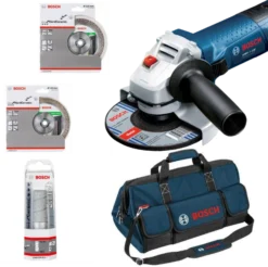 Kit Spécial Carrelleur BOSCH - Meuleuse GWS 7-125 + 2 Disques Diamant + 1 Sac De Transport - 06159975H2 -Maison Outil Boutique AEA11006 0