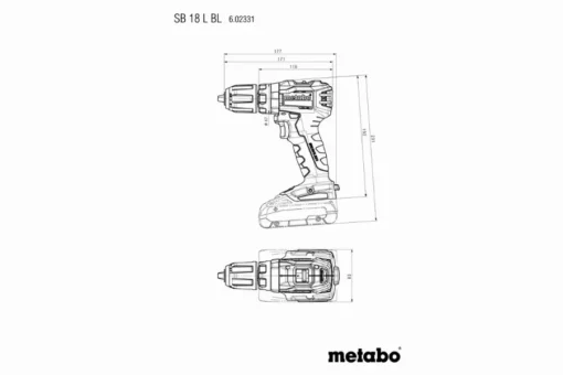 Perceuse à Percussion METABO - SB 18V - L BL 2 X 2,0 Ah Li-Power, SC 30, Coffret - 602331500