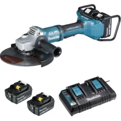 Meuleuse MAKITA Mm - 36V - 2x18V Li-ion - 4 Batteries 5Ah + 1 Double Chargeur Rapide - DGA900ZKPT -Maison Outil Boutique MNA40032 0