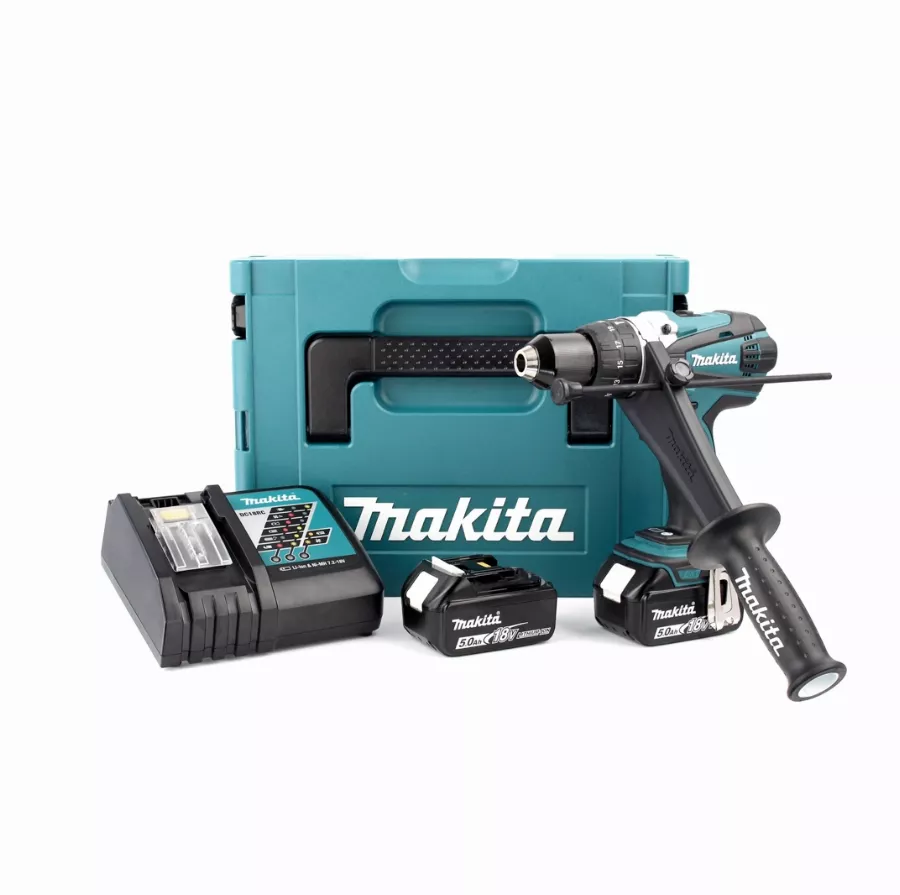 Perceuse Visseuse à Percussion MAKITA 2 Batteries 18V 5.0 Ah, Chargeur, Coffret - Ø13mm - DHP458RTJ 3 Perceuse Visseuse à Percussion MAKITA 2 Batteries 18V 5.0 Ah, Chargeur, Coffret - Ø13mm - DHP458RTJ