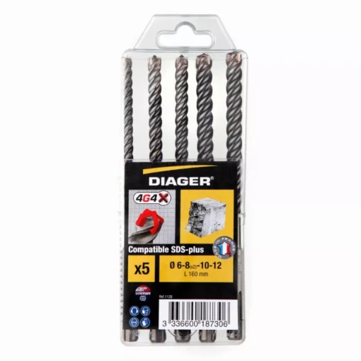 Coffrets De 5 Forets Béton DIAGER SDS-plus - 112Q