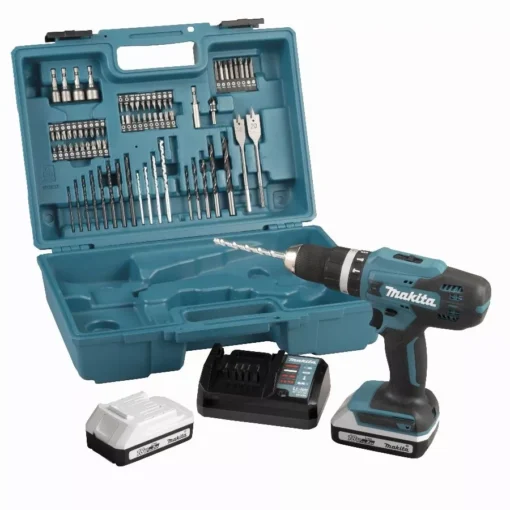 Perceuse Visseuse à Percussion 18V 42 Nm MAKITA 2 Batt.BL1820G + Chargeur + 74 Pièces - HP488DAEX1