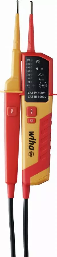 Testeur De Tension Et De Continuité WIHA 121 000 V AC CAT IV + 2x Piles AAA Incluses - 45216